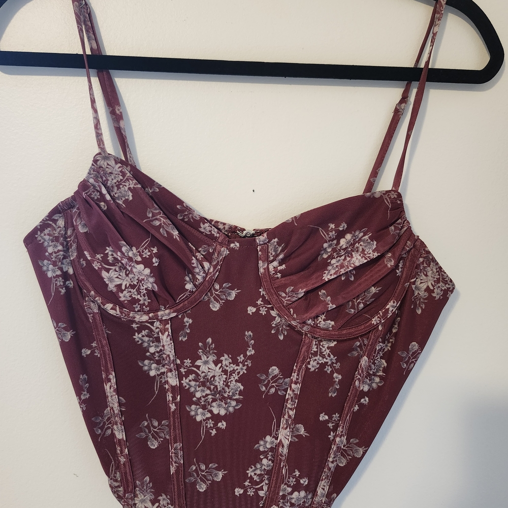 Floral Maxi Dress in Burgundy